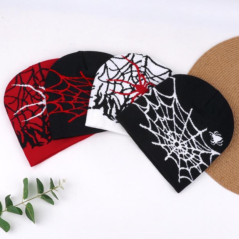 Versatile wool hat adult spider web European, American autumn and winter cold warm cold hat jacquard knitted hat