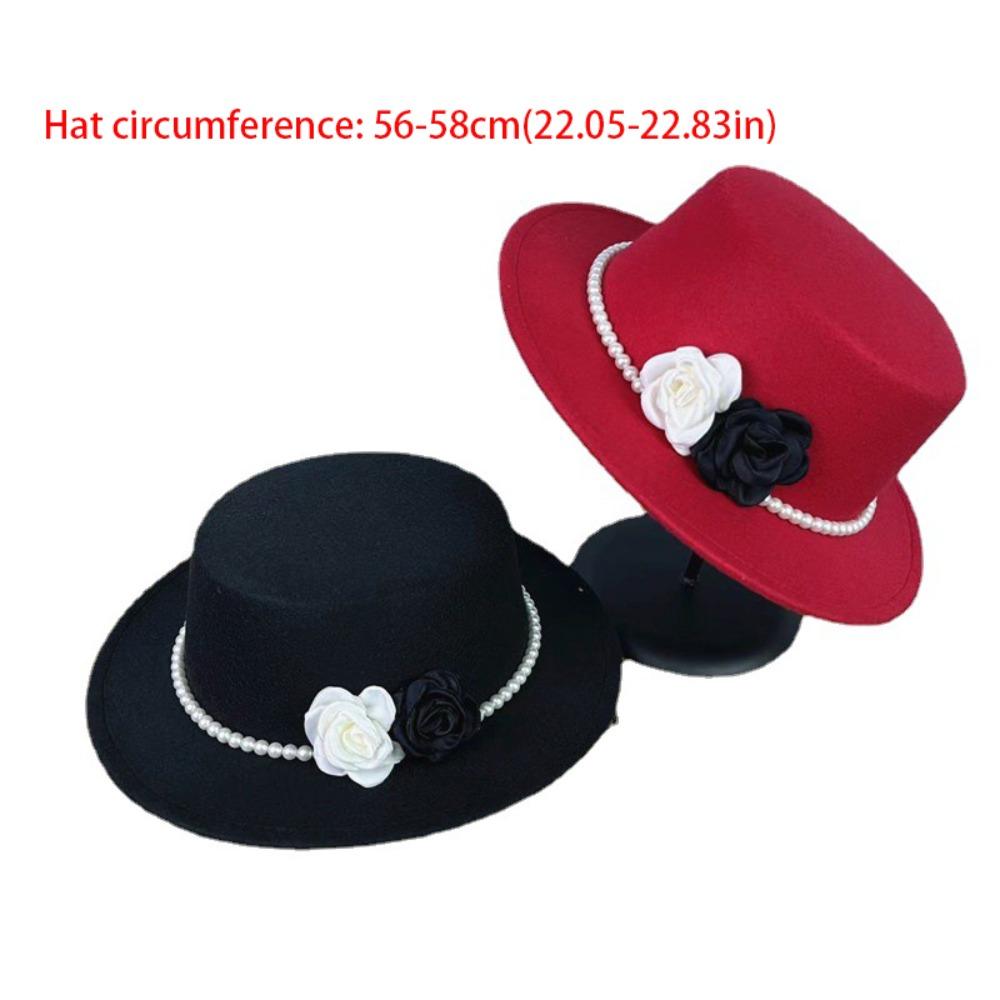 10CM Wide Brim Flat Top Felt Hat French Hepburn Style Panama Trilby Cap New Jazz Hats  Gift