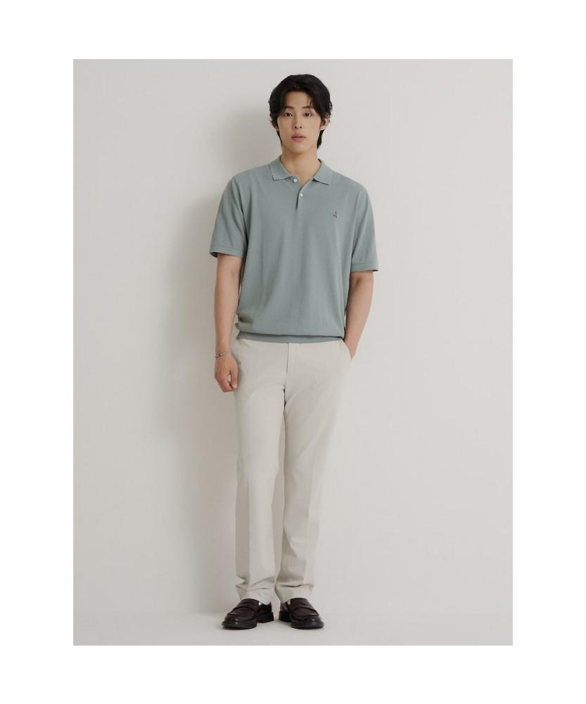 Binpolmen [Essential] Italian Cotton Collared Neck Knit Light Green