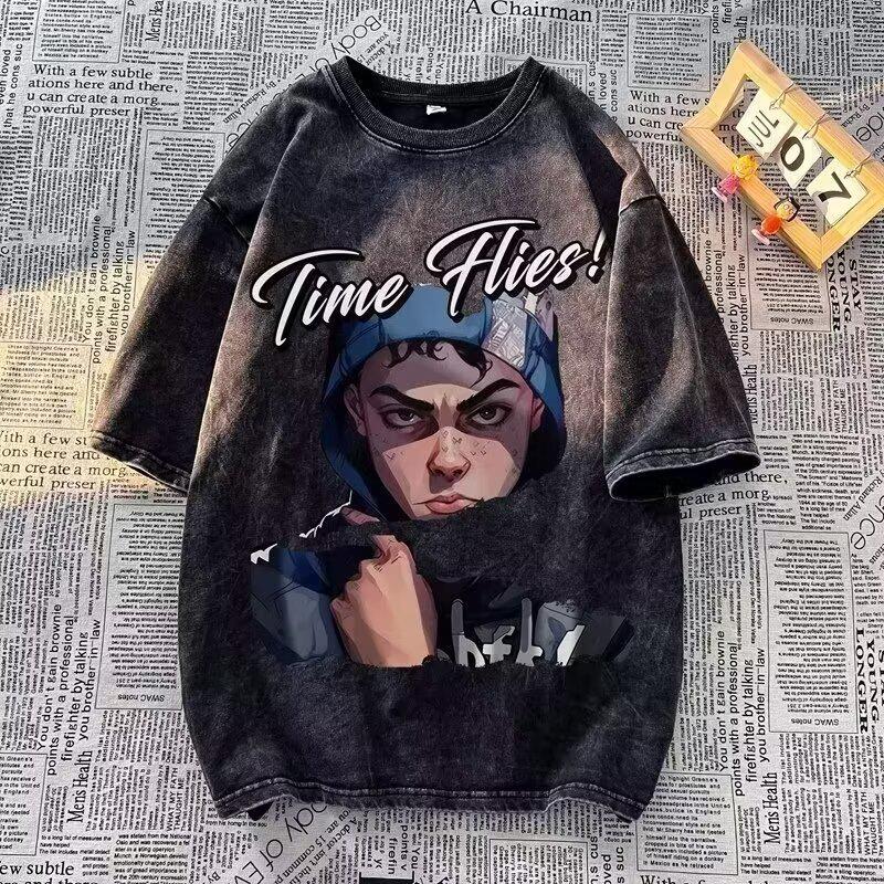 Men's Loose-Fit Vintage Washed Distressed T-Shirt