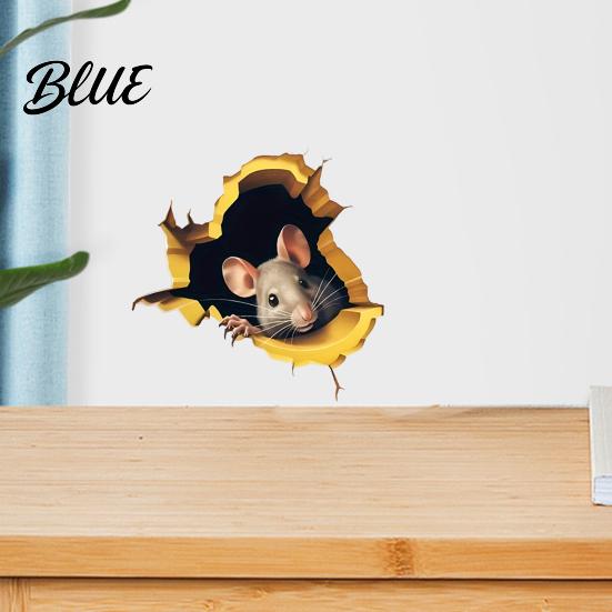 Cute Mouse Wall Stick Decal Sticker Easy Realistic Art 3D Peel And Waterproof Home Renovation Decals PVC for Bedroom