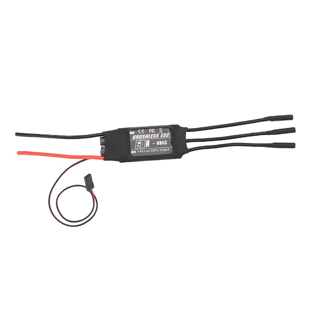 60A Brushless ESC for 3 to 6S LiPo Battery RC Brushless Motor Electric Speed Controller for DIY RC Airplanes Drones