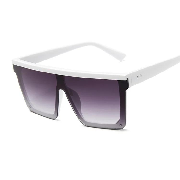 Fyrkantiga Solglasögon Dam Lyxig Vintage Märke Designer Solglasögon Kvinna Stor Ram Spegel Svart Silver Platt Topp Oculos De Sol