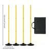 4 Pieces Rubber Base Slalom Pole Easy Setup Soccer Dribbling