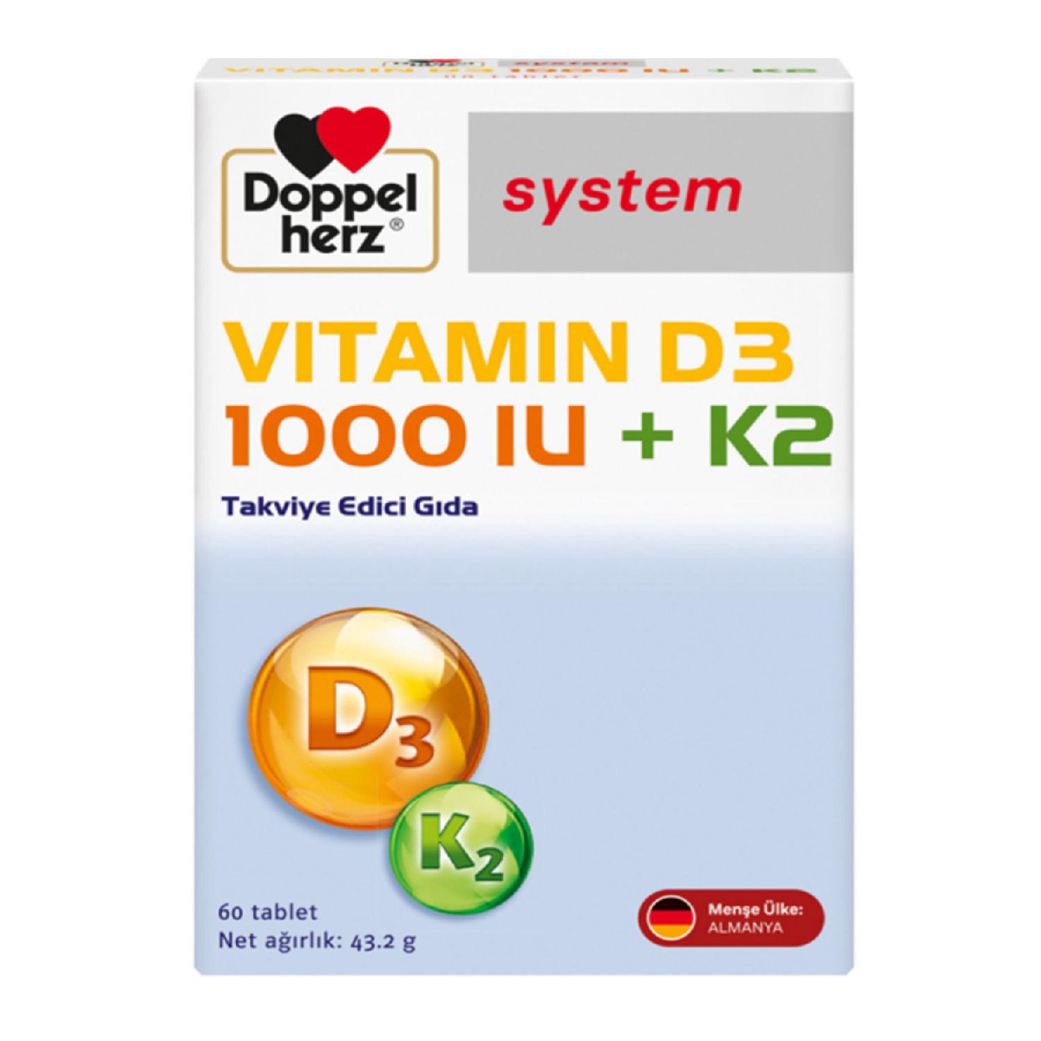 

System Vitamin D3 1000 K2 / 60 Tablets