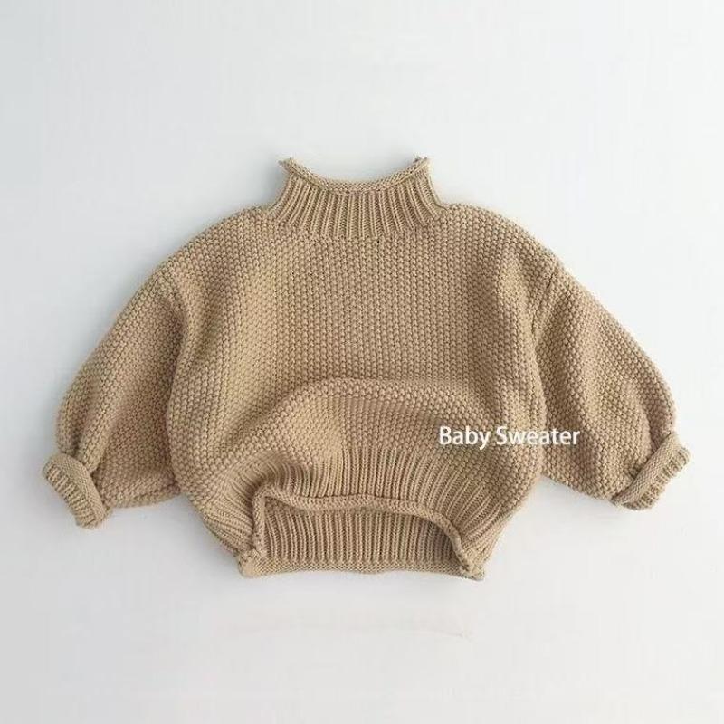 

Boys and Girls Sweaters Children s Knitted Bottoming Shirts Autumn and Winter New StylesTrendy Baby Half Turtleneck Pullover Tops 90cm бежевый