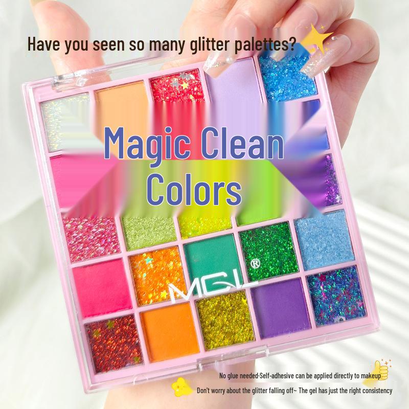 

Палетка теней для век MGL 25 цветов «Дофамин» - Смелые глиттерные, перламутровые и матовые оттенки для сценического и костюмированного макияжа