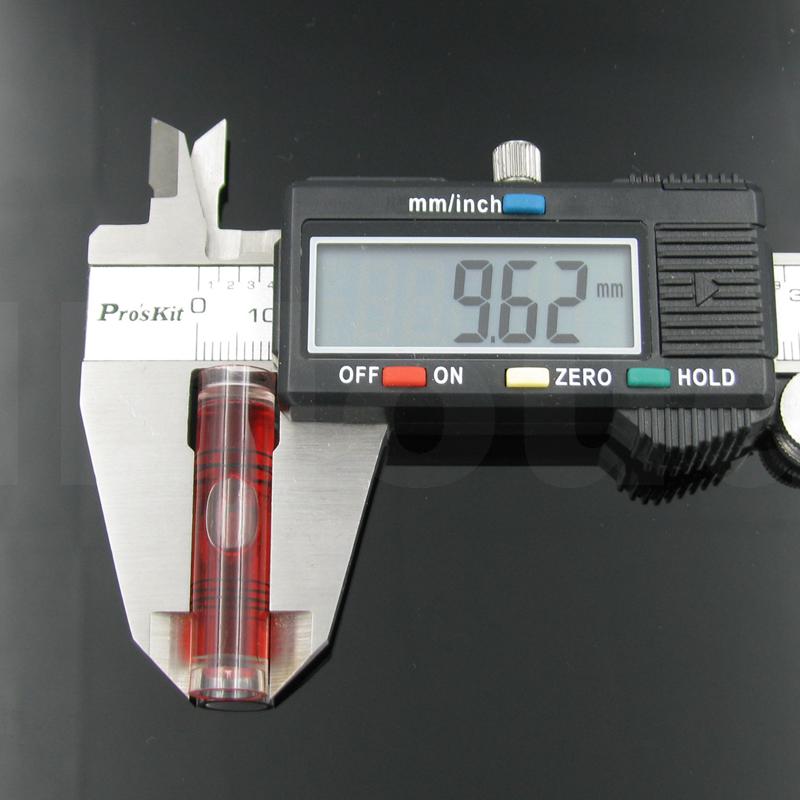 Zylindrische Wasserwaagen Kunststoffröhrchen Mini-Wasserwaage für Po-Rahmen 9,5*40 mm 5 Stück/Los