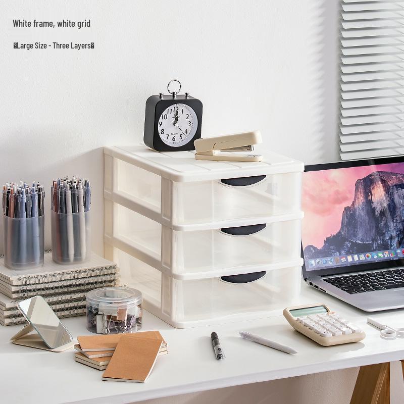 Transparent Drawer-Style Desktop Storage Box for Household Items and Cosmetics
