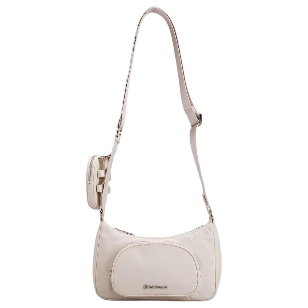 Lululemon Crossbody 2L Adjustable Shoulder Strap Fashionable Versatile Recycled Nylon Sling Bag Women bags White Alabaster LW9DZGS-047748