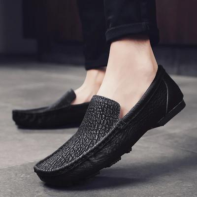 Fashion Handmade Fashion Men Shoes Sewing Casual Genuine Leather Flat Mens Loafer Shoes Custom Bespoke Slip-On Brand Footwear Male Shoes