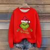 Women's Christmas Print Cardigan Long Sleeve Round Neck Knit Top