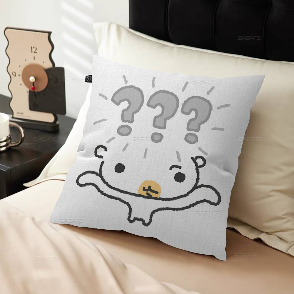 INS Puppy Seal Cartoon Decorative Room Aesthetics Pillow Case Home Decor Bedroom Sofa Bed Couch Pillow Cover 45x45