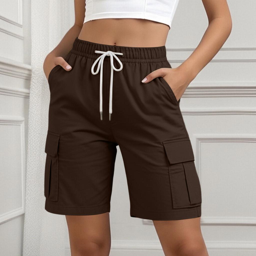 Women's Fashion Drawstring Casual Pocket Sports Shorts