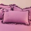 Of Lace Pillowcase Version Korean Bowknot A Pair Of Skinfriendly Brushed Pillowcases Fashion Solid Color Pillowcase Inner Liner Cover