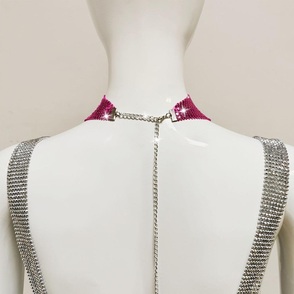 Shinning Sequins Triangle Scarf for Prom Party Lightweight Triangle Collar for Ladies Wedding Model Show Supplies