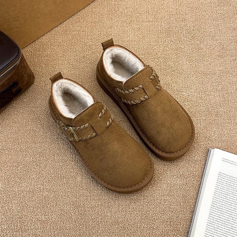 

бархатные утолщенные женские осенне-зимние новые теплые хлопковые туфли Boken Doudou на толстой подошве, зимние ботинки 40 жёлтый