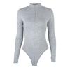 Ženy Podzim Zima Jednobarevné Spodní body Body Maketa Výstřih Dlouhý rukáv Zip Poloviční léga Fleecová podšívka Skinny Fit Romper