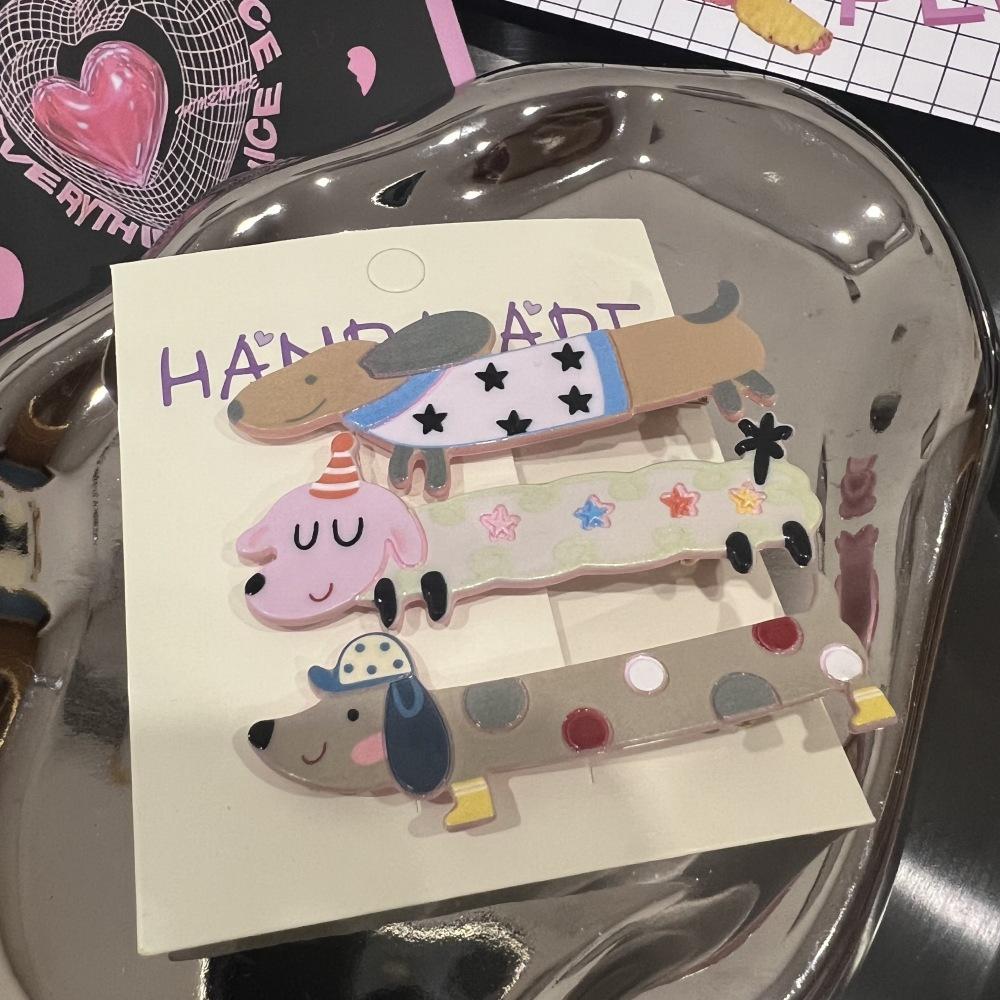 

Color dopamine puppy hairpin cute funny cartoon animal side broken clip simple hairpin hairpin hair accessories