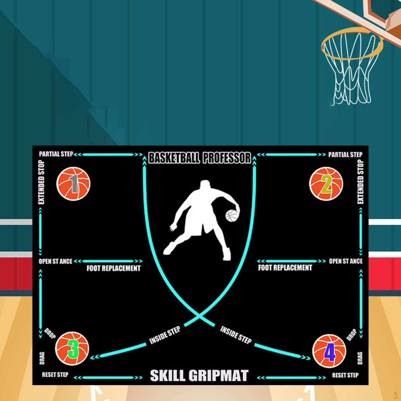 

Баскетбольный коврик для тренировки ног, тренировки ловкости шагов, контроля мяча, бесшумный тренажер для ведения мяча, нескользящий Blue Line