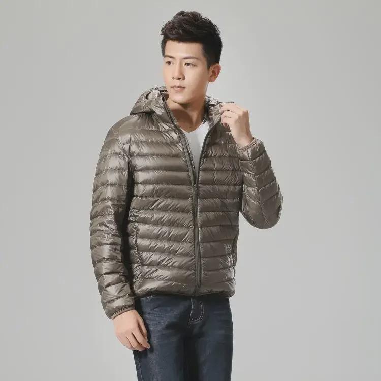 Men's Extra Large Lightweight Feather Jacket - Short Style for Middle-Aged & Elderly