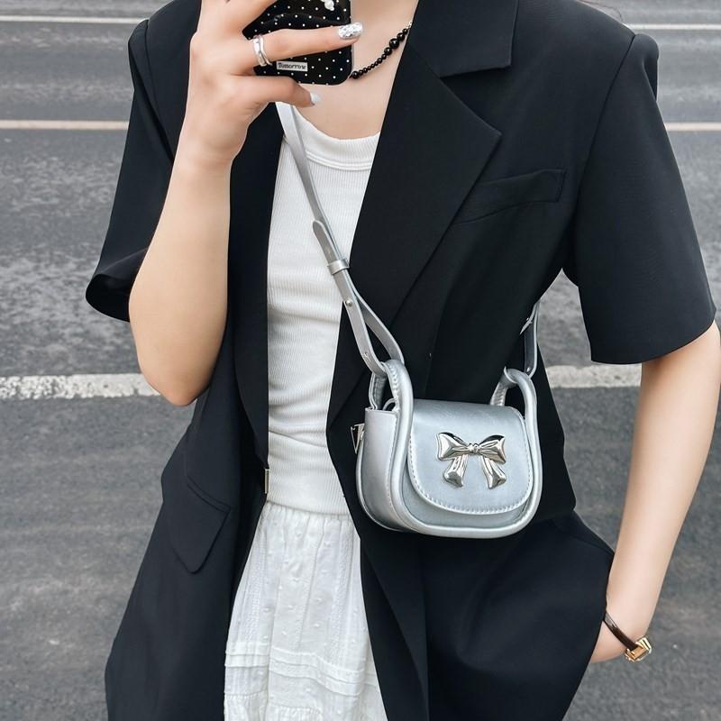Cute Mini Crossbody Bag For Kids And Adults Stylish Bowknot Shoulder Bag Lightweight Pu Material