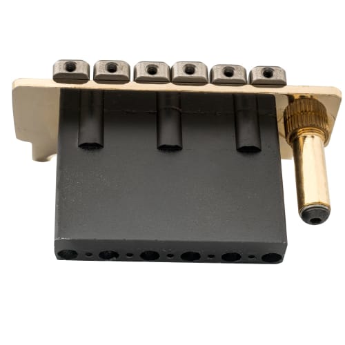 Wilkinson WVS50IIK 10.5mm String Pitch, Two-Point Steel Saddle Tremolo Bridge Assembly with Full Steel Block for USA/Mexico/Japan/Korea Strats, Gold