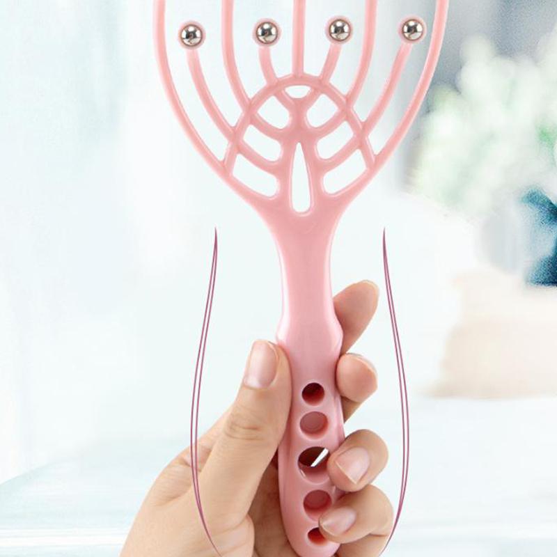 9 Claws Head Massger Streamlined Ball Body Relaxation Scalp Massage Roller For Hair Growth Hand Held Hair Stress Relief Aid