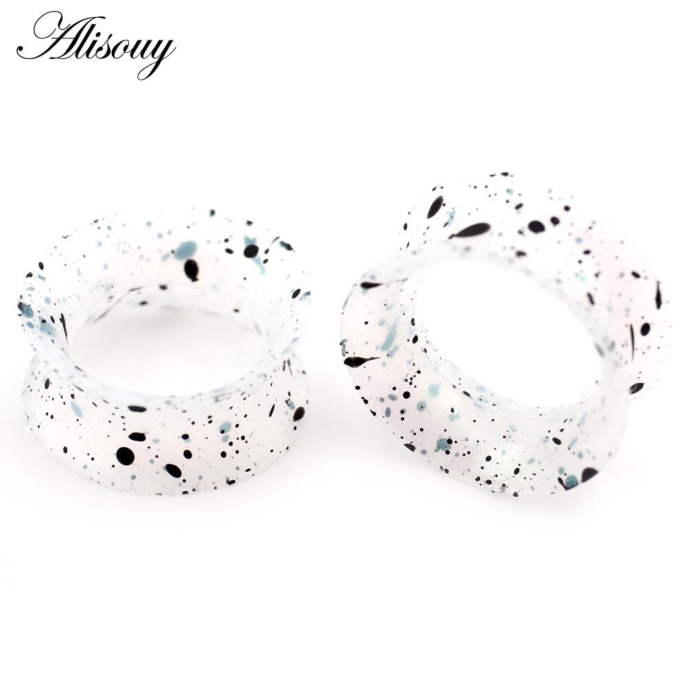 

Alisouy 2 шт. 3 мм-50 мм точечные силиконовые гибкие расклешенные телесные ушные вкладыши туннельный расширитель растяжитель калибровочные серьги пирсинг ювелирные изделия 3mm