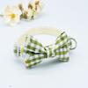 Cat Necklace Escapeproof Adjustable Fabric Adorable Bowknot Decor Pet Small Dog Plaid Collar