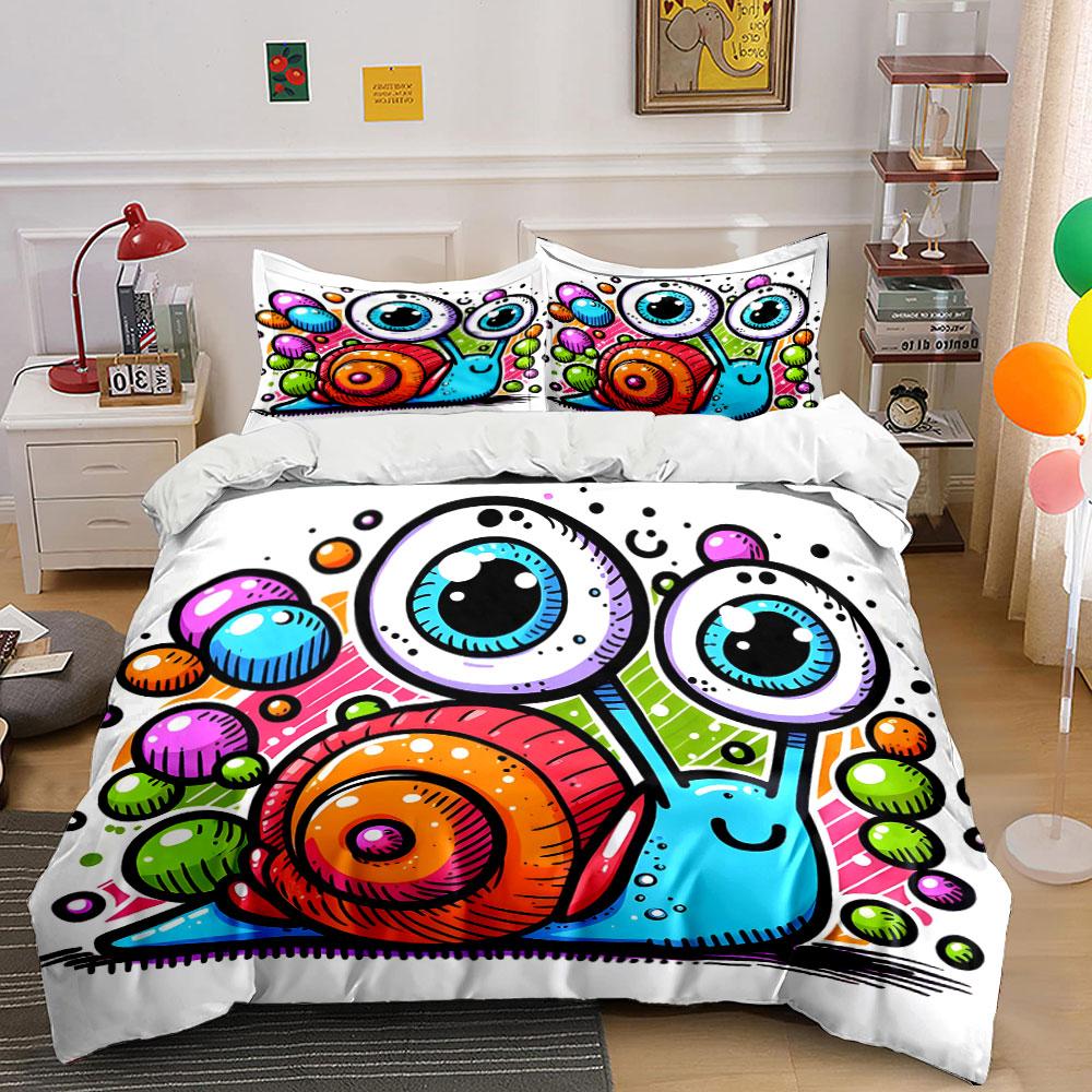 "Whimsical Snail Wonderland" Bedding sets Duvet covers Pillowcases(1* Duvet Cover 2* Pillowcases without duvet insert)