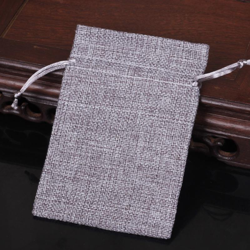 Custom Printed Linen Drawstring Sachet Bag for Jewelry Packaging and Storage