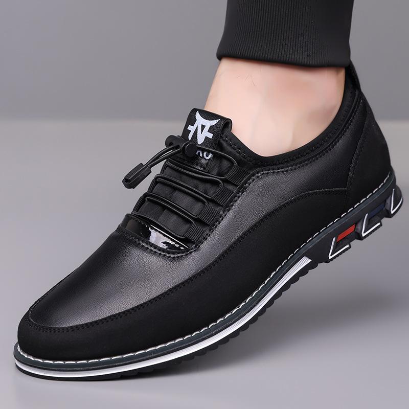 New Double-Color Big Size 38-53 Business Casual Leather Men'S Shoes Comfortable Breathable Flat Sole Loafers For Daily Commuting