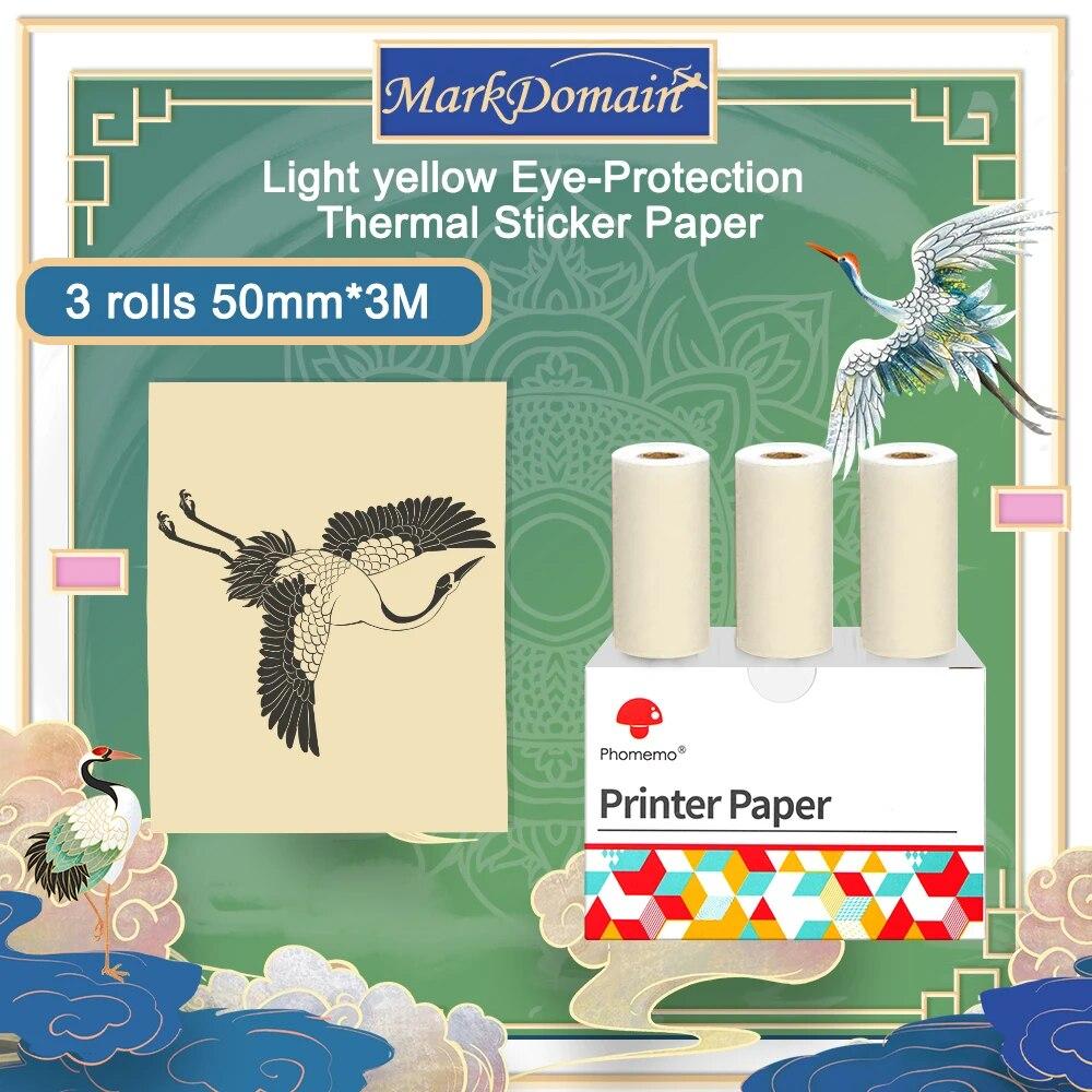 10,5M 3/6 rotoli Carta Termica Adesiva Bianca Etichette Termiche Trasparenti Adesive Carta Adesiva Stampabile Personalizzata per Stampante M02/M03
