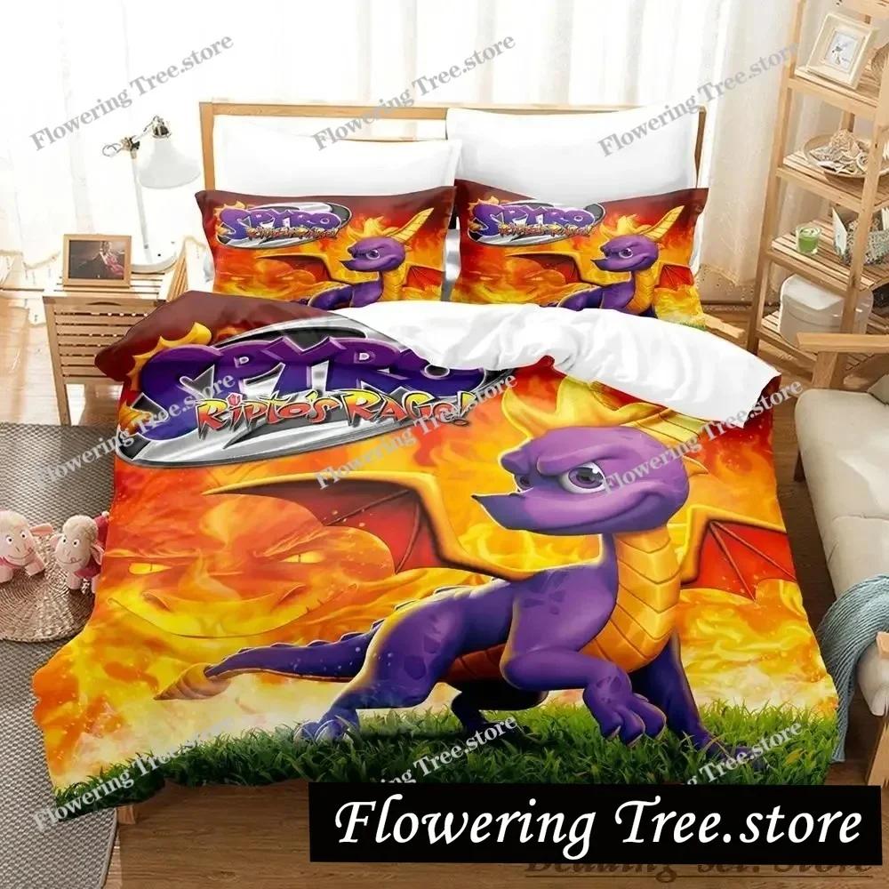New Spyro Reignited Trilogy Bedding Set Single Twin Full Queen King Size Bed Set Adult Kid Bedroom Duvetcover Sets Anime Gme