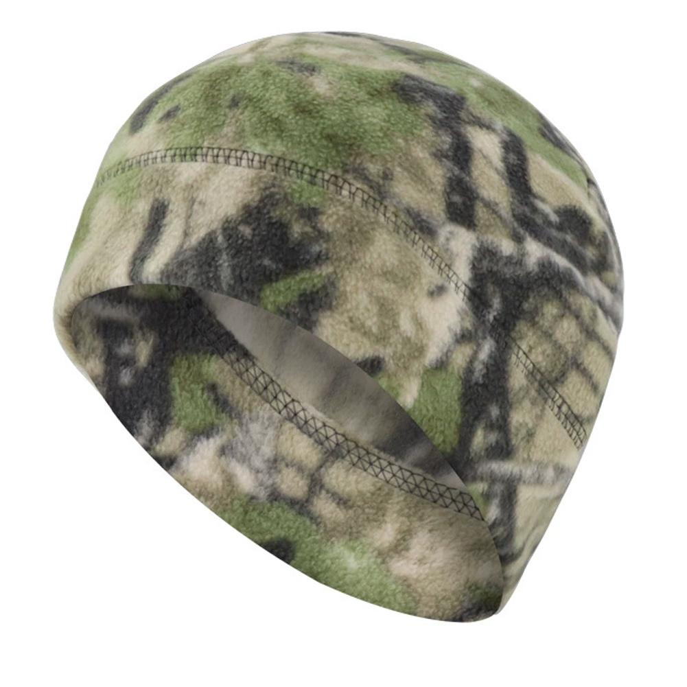 Reversible Windproof Fleece Beanie Hats Mens Winter Skull Cap Camouflage Thick Beanie Unisex Stretchy Cuffed Beanie with Fleece