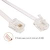 Vthahaby 20 Feet Long Telephone Extension Cord Phone Cable Line Wire, with Standard RJ11 Plug and 1 in-Line Couplers and 15 Cable Clips - White