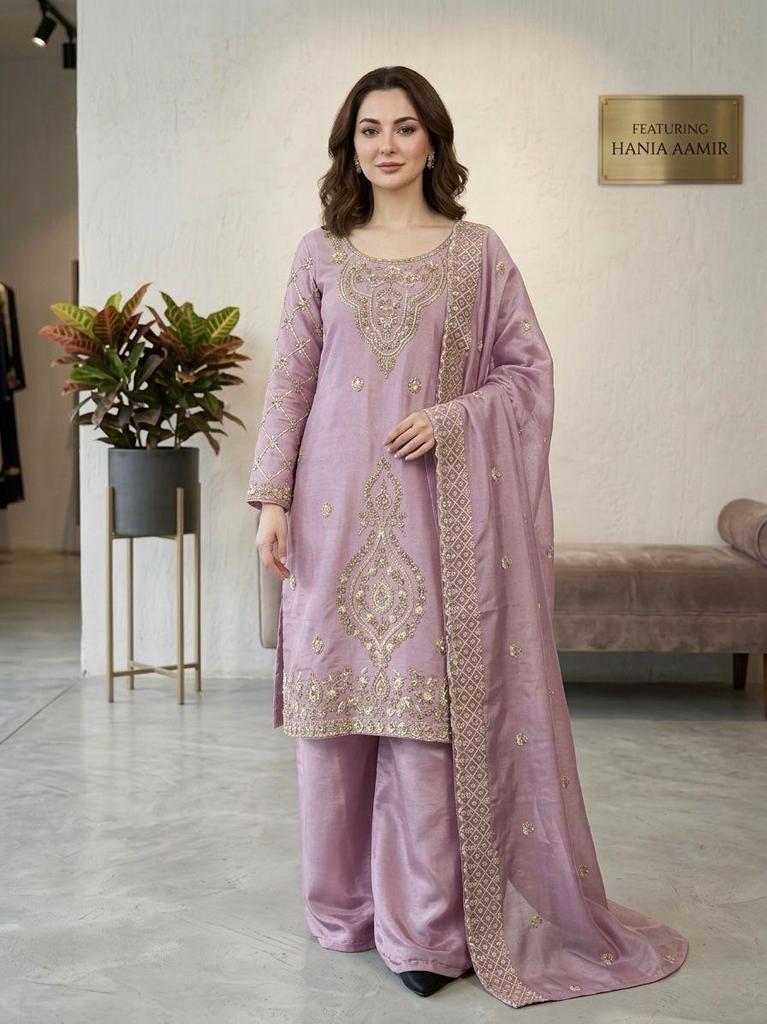 Women Bollywood Salwar Kameez Palazzo Dupatta Set Indian Designer Ethnic Fancy Silk Salwar Suit
