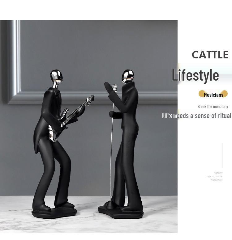 Nordic Music Band Figures: Creative Living Room & TV Cabinet Ornament