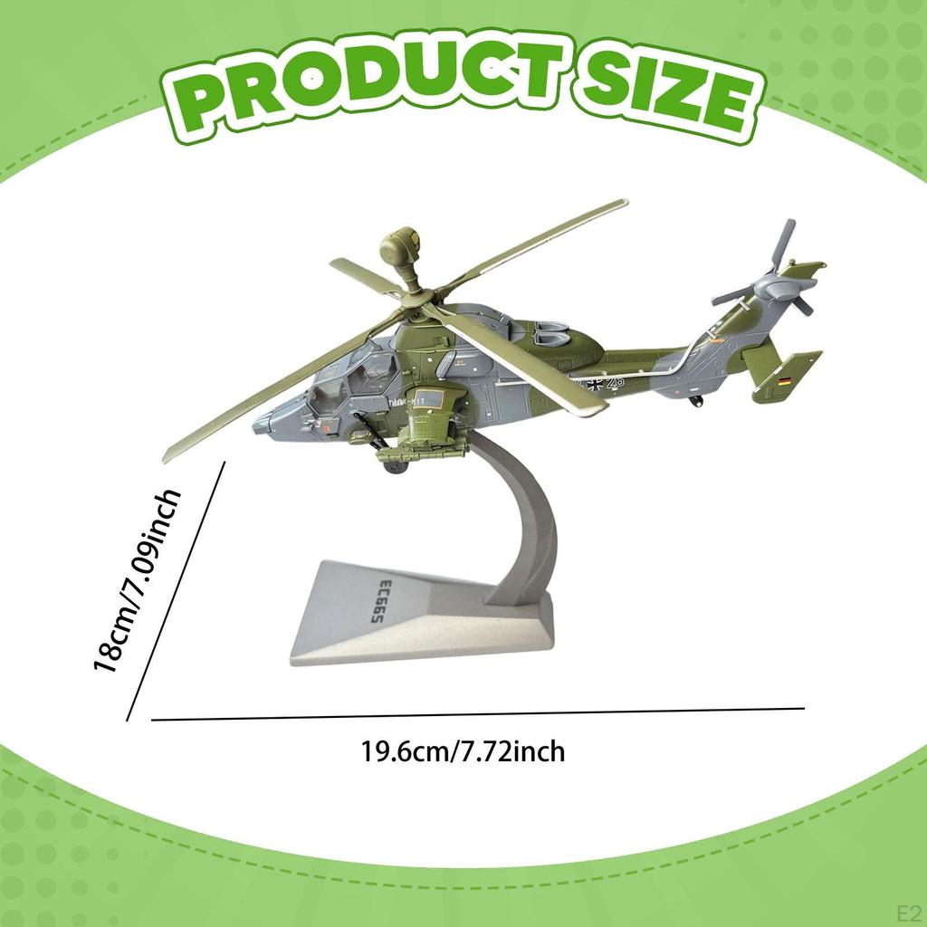 1:72 Scale EC665 Helicopter Model Mini Plane Display Collection Decorative Aircraft Desktop