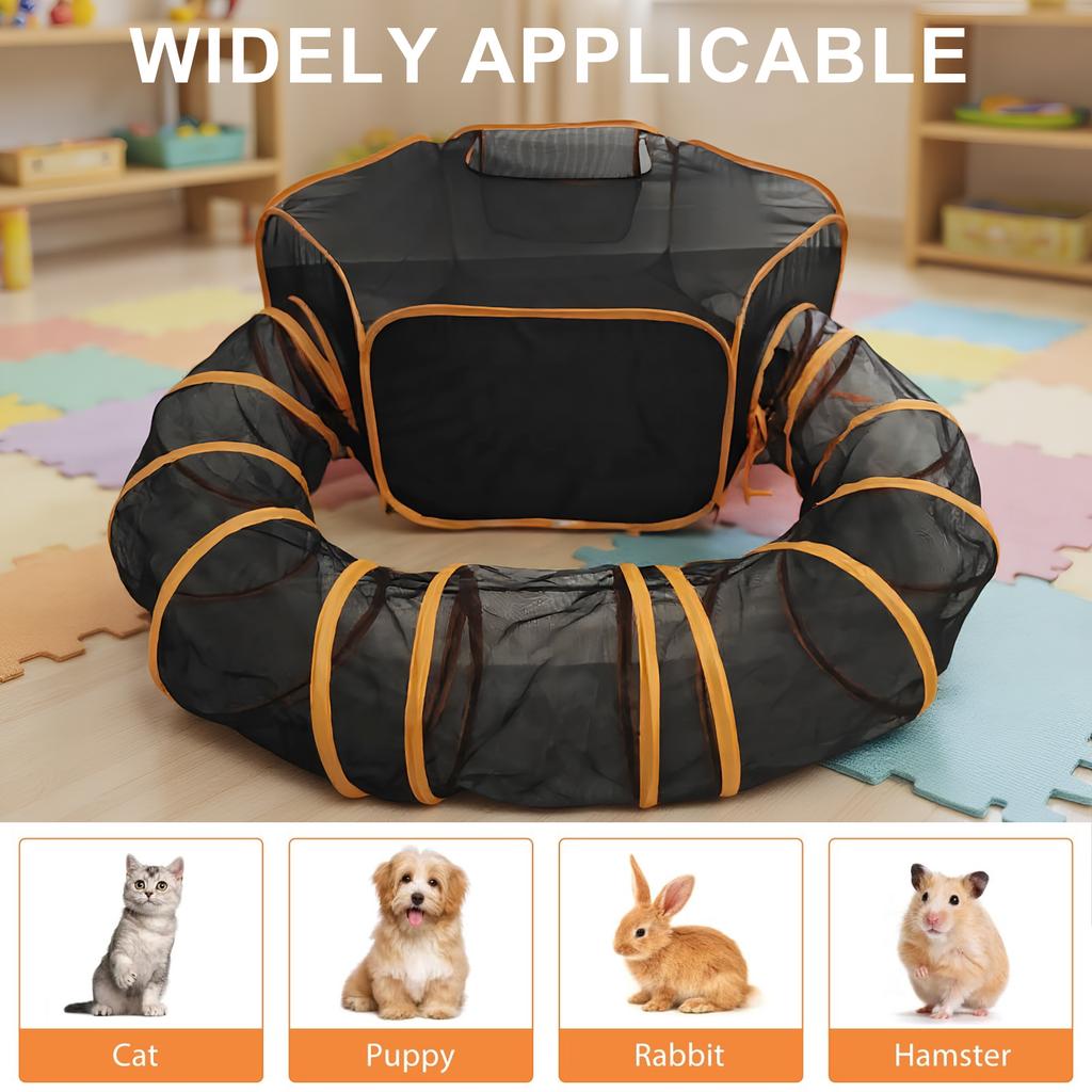 Circle Cat Tunnel Collapsible Outdoor Cat Enclosures Playground Large Pet Tunnel Cat Enclosures for Kitten Rabbit Bunny Ferret