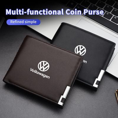 Herrplånbok Läder Affärsbankkort MyntpåseKorthållare Lång Ficka För VW Golf 4 6 GTI Tiguan Passat B5 CC Jett GV3