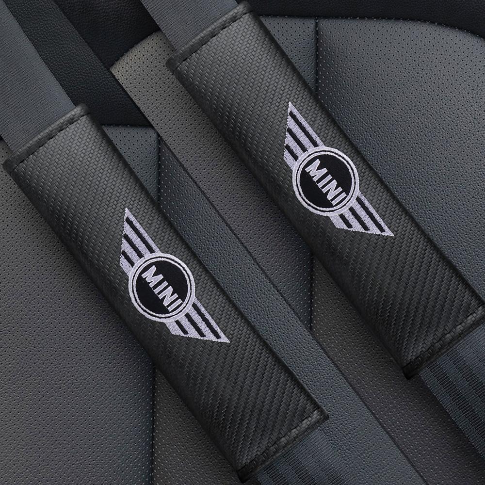 Car Carbon Fiber Seat Belt Cover Strap Shoulder Protector Pad For MINI Cooper JCW WORKS S R55 R56 F55 F56 R57 R58 R59 R60 R50 Btrme66