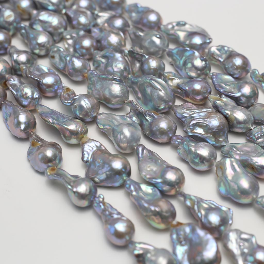 1String, Luxury Natural Shell Mother of Pearl Beads, Baroque Style Handmade Irregular Loose Spacer Beads 12-15mm, for DIY Jewelry Making Supplies 36cm