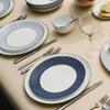 Wedgwood Geo Blue 1079124 [Officially Imported] Plate, 24cm, Pinstripe, White,