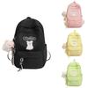Unisex Canvas Backpack With Dog And Letter Embroidery Design For School And Travel