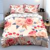 Pink Rose Floral Pattern Bedding Set For Kids Luxury Gift 3Pcs Digital Print Comforter Set Soft Comfortable Breathable