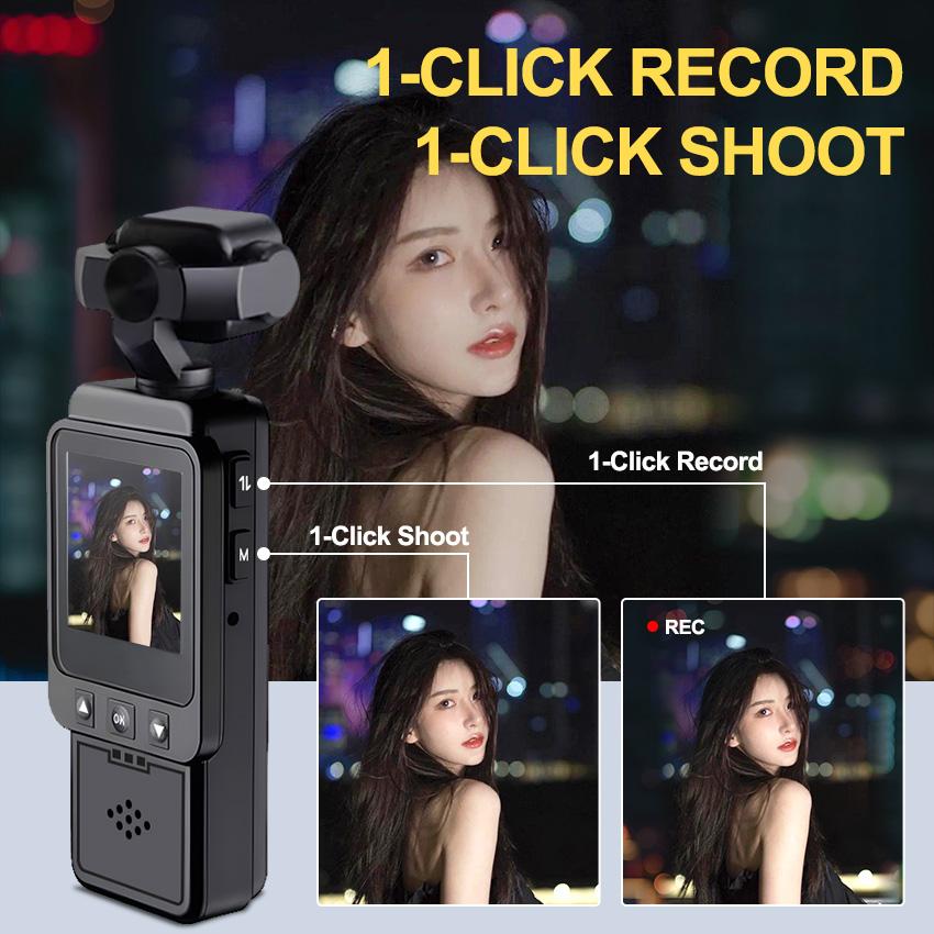 FHD 2.5KPocket Recorder: Ultra-Compact & Wearable 180° Rotatable Night Vision Lens, Loop Recording - Ideal For Travel, Sports