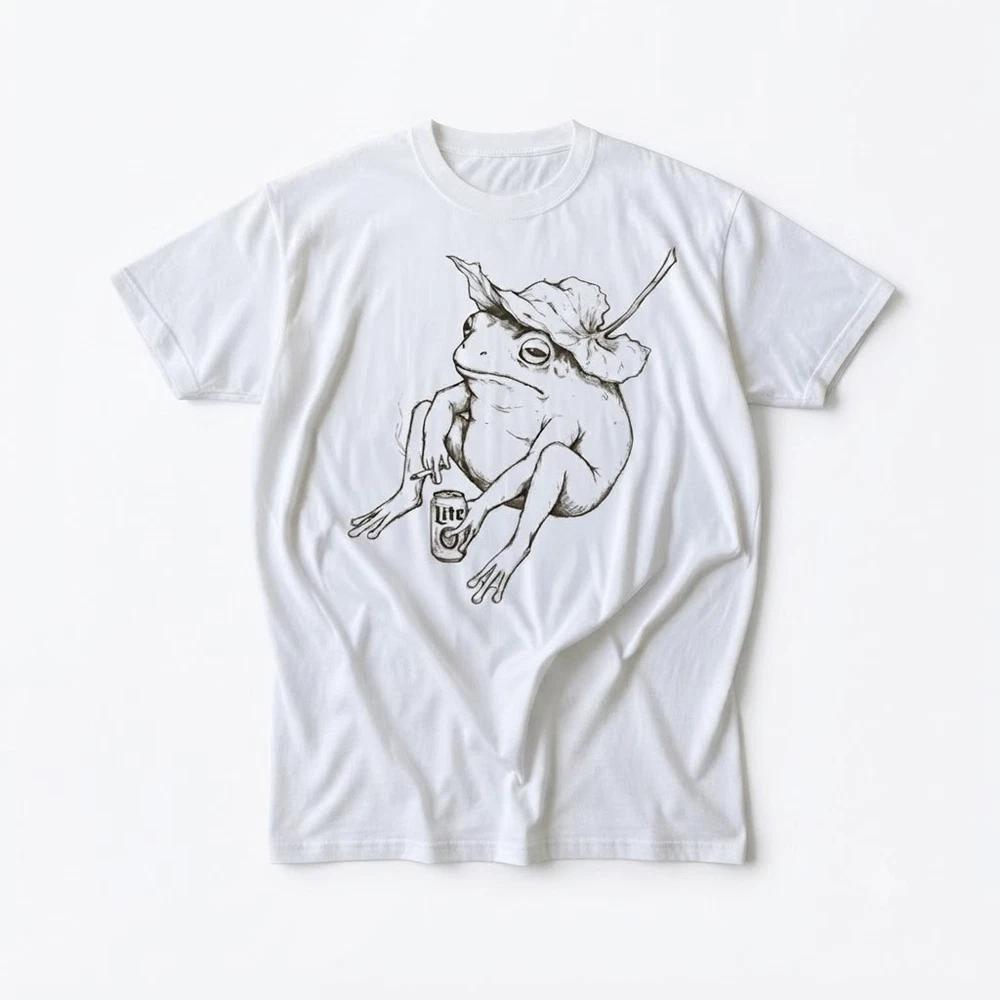 Frog Beer Cigare Lite Beer Gift For Friends White TShirt S