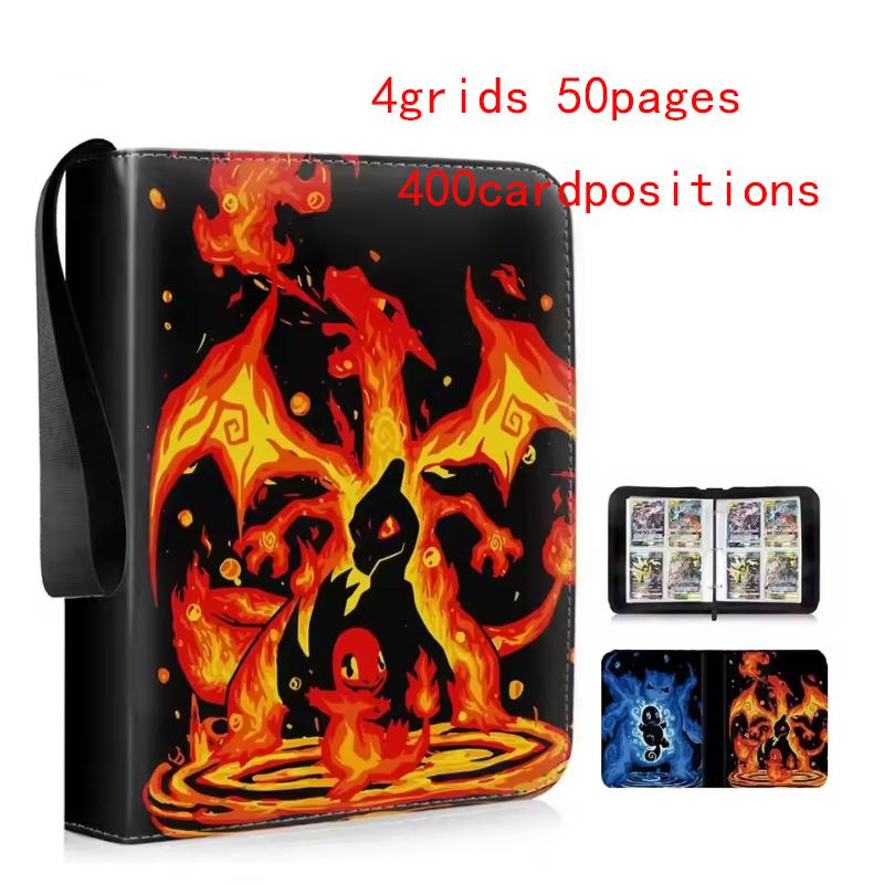 Anime-Themed % Pokmon Trading Card Album Pu-Sealed Loose-Leaf Collection Set Pikachu Card Storage Bag Yu-Gi-Oh Fan Album Toys